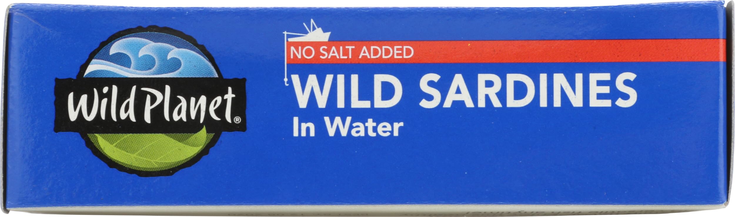 Wild Planet Sardines Wild Water Ns product label closeup, quality you can trust.