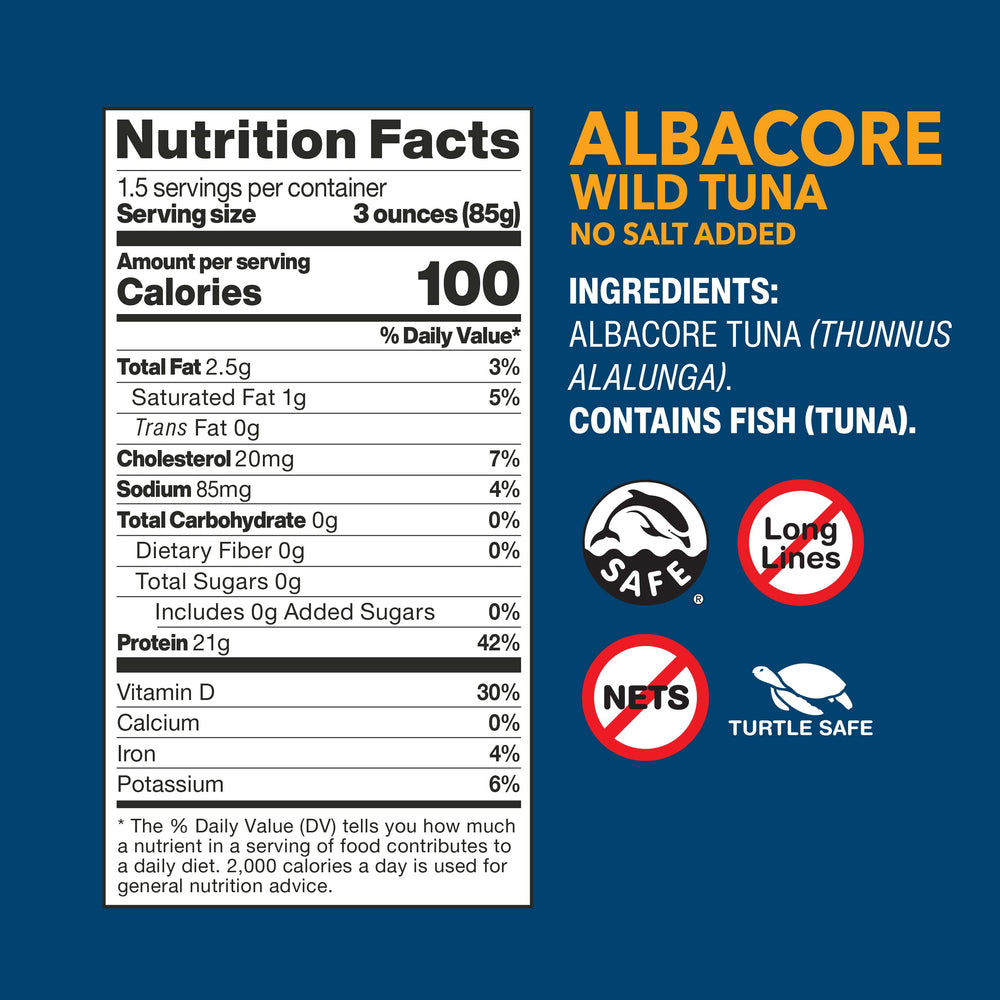 Wild Planet tuna steak hand-cut, rich in flavor without added water