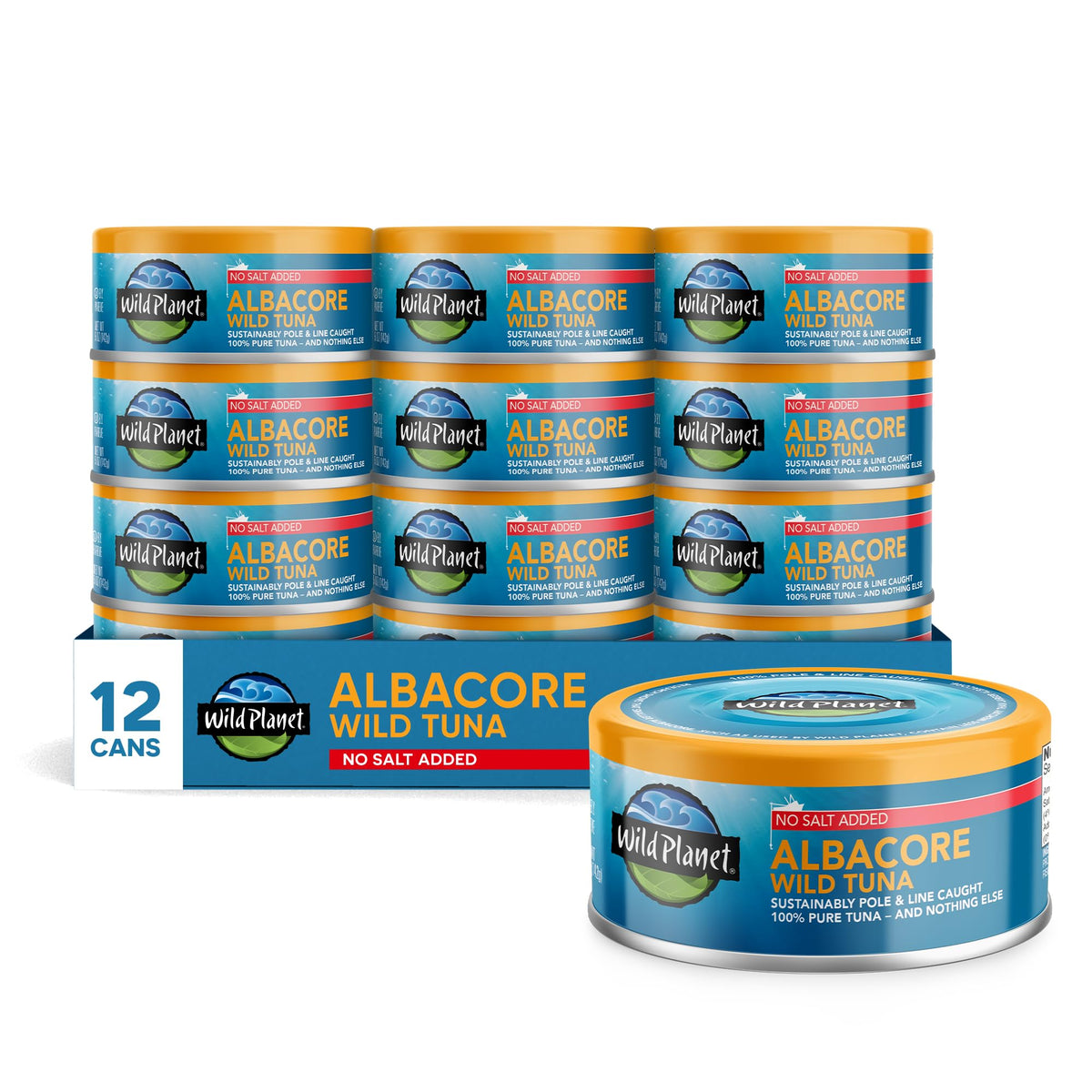 Wild Planet Wild Albacore Tuna No Salt Added can, ready for protein-packed sandwiches