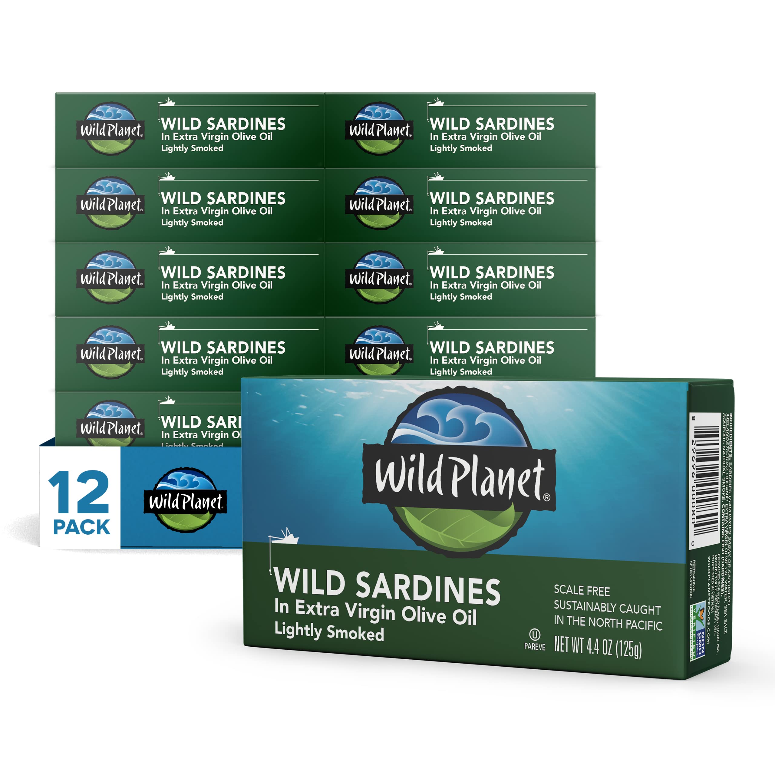 Wild Planet wild sardines in olive oil can highlighting convenient protein source