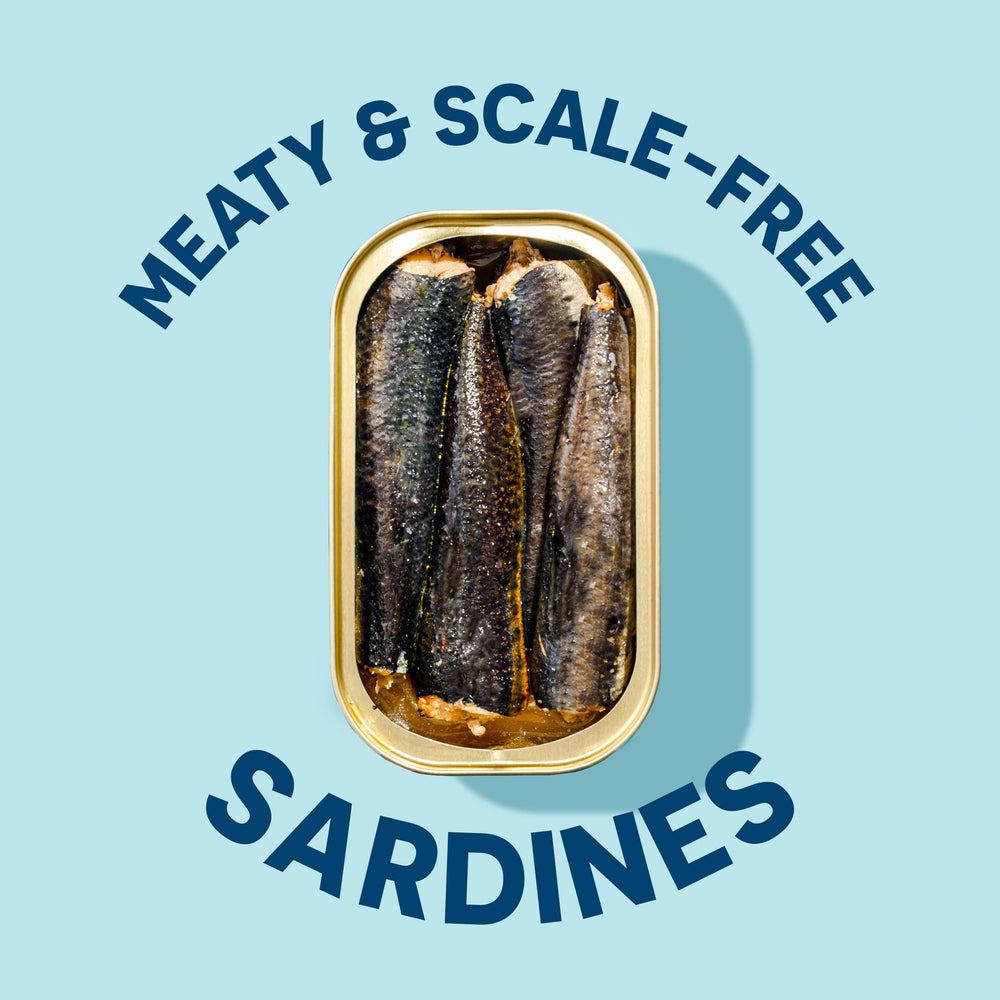 Wild Planet sardines served on a fresh salad plate