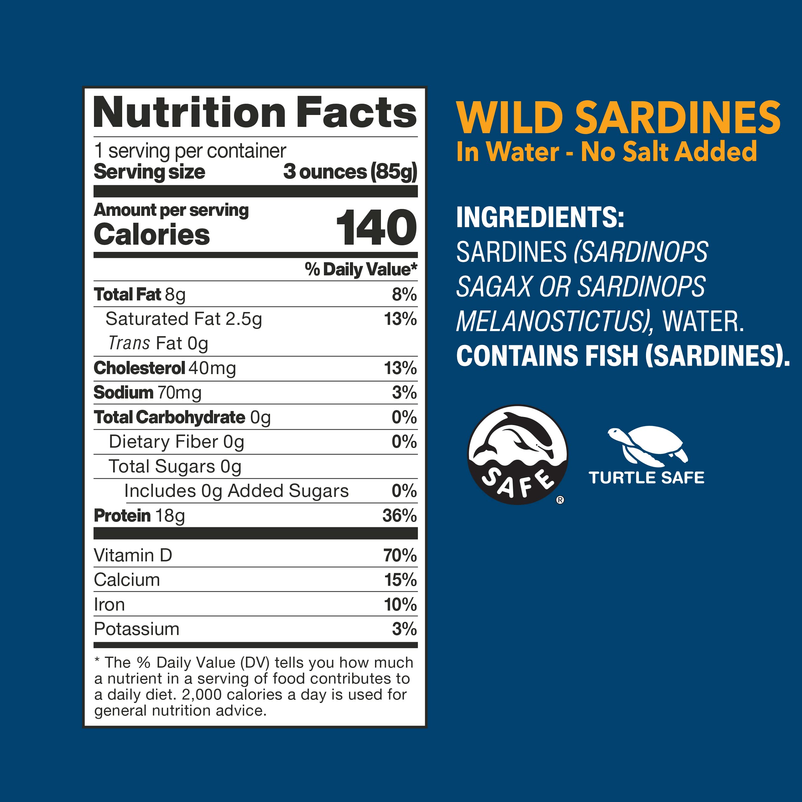 Wild Planet sardines with pull-tab for convenient, on-the-go protein