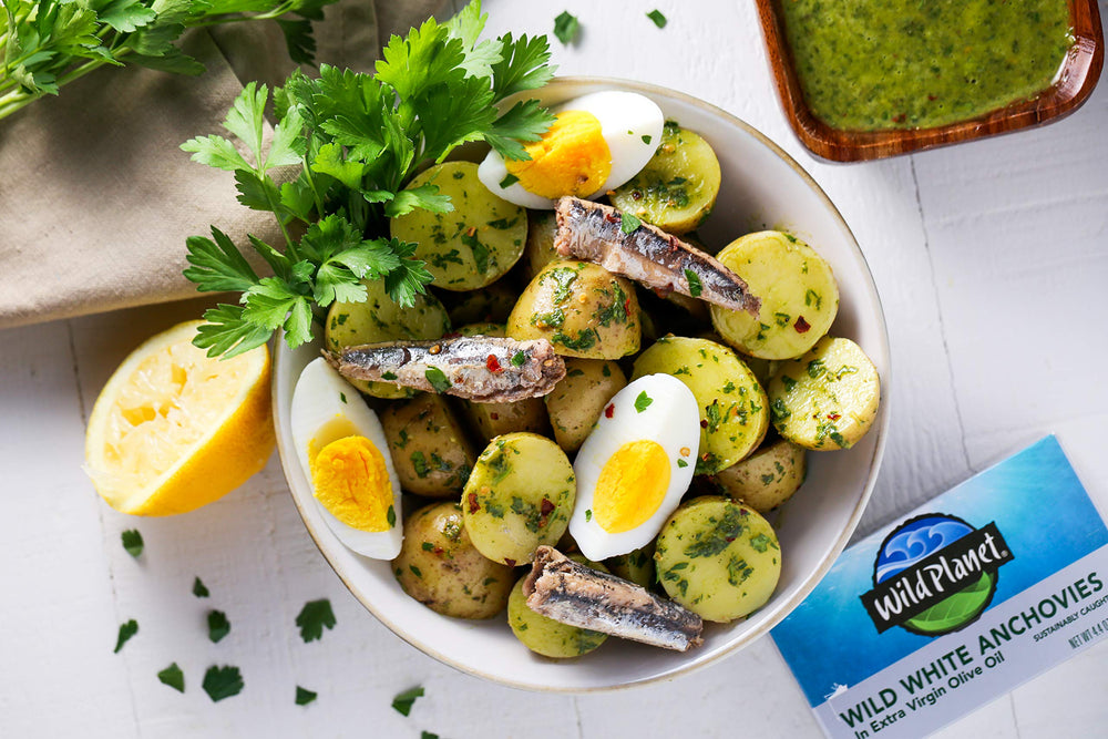 Pack of 12 Wild Planet anchovies for pantry or entertaining