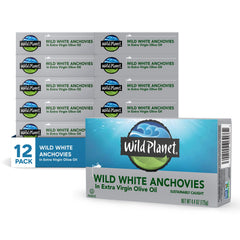 Wild Planet Wild White Anchovies in a can, ideal for quick salads
