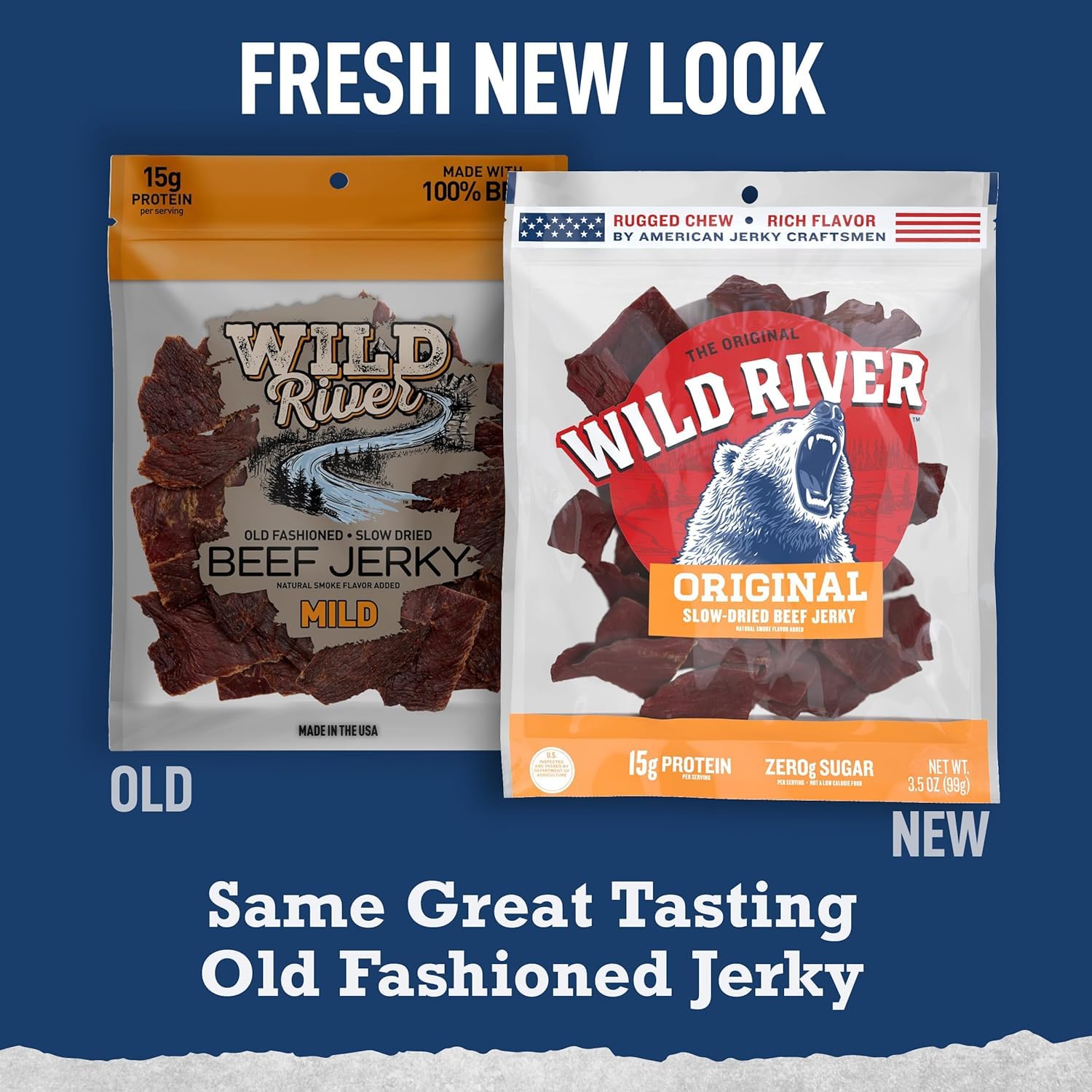 Wild River protein jerky snack for lunches, convenient and portable.