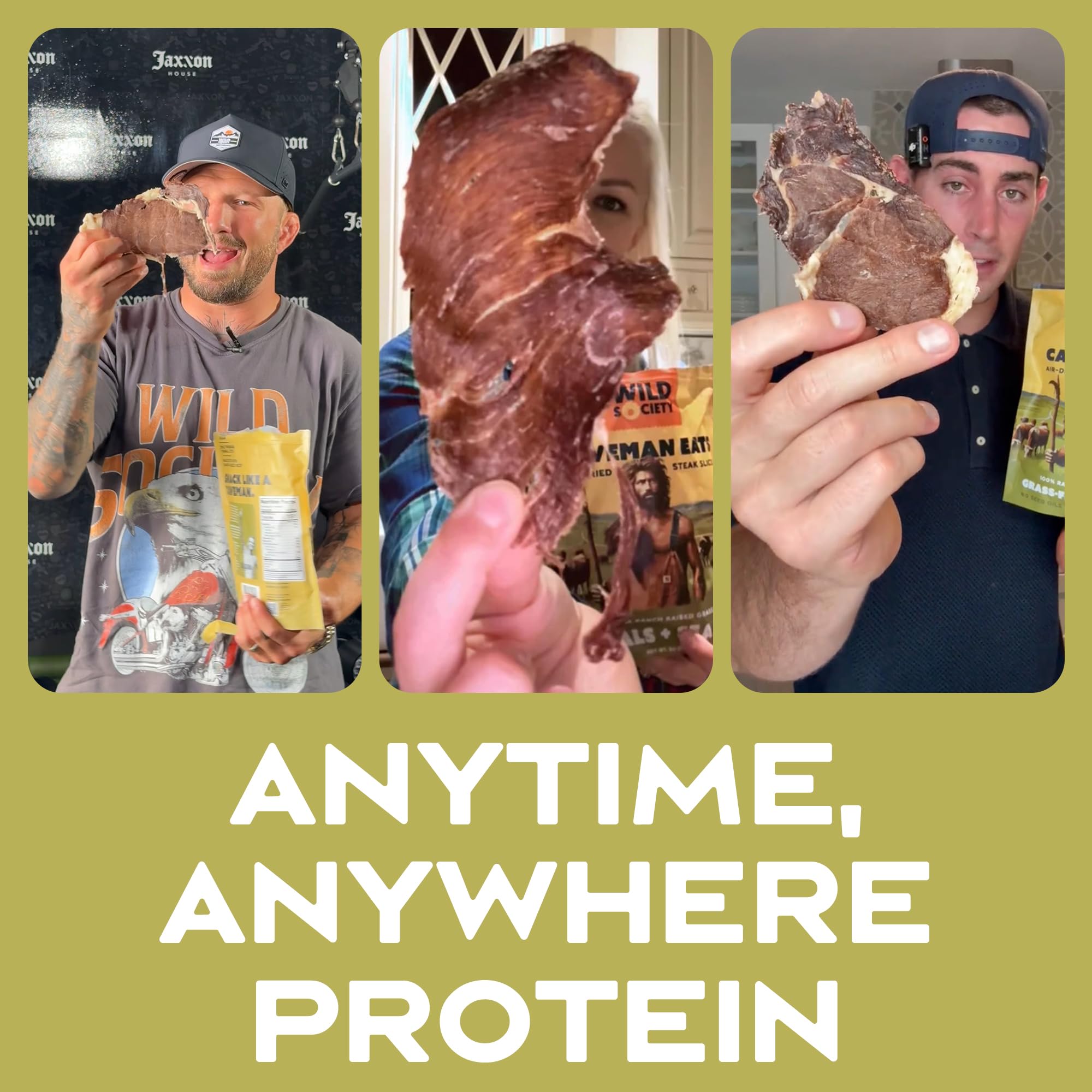 Wild Society Caveman Eats pre-workout snack – convenient protein boost.