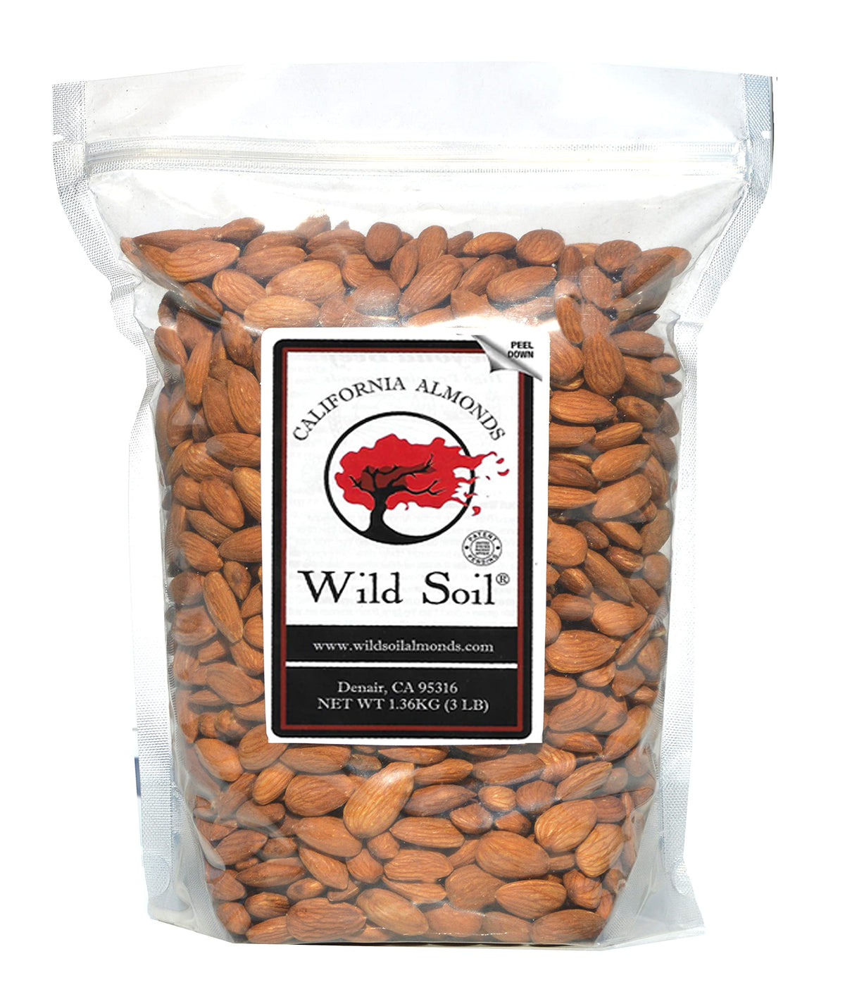 Wild Soil Terra Preta almonds showing protein-rich kernels for snacking