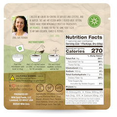 Wild Zora Carrot Cake flavor hot cereal with flax and raisins for morning energy
