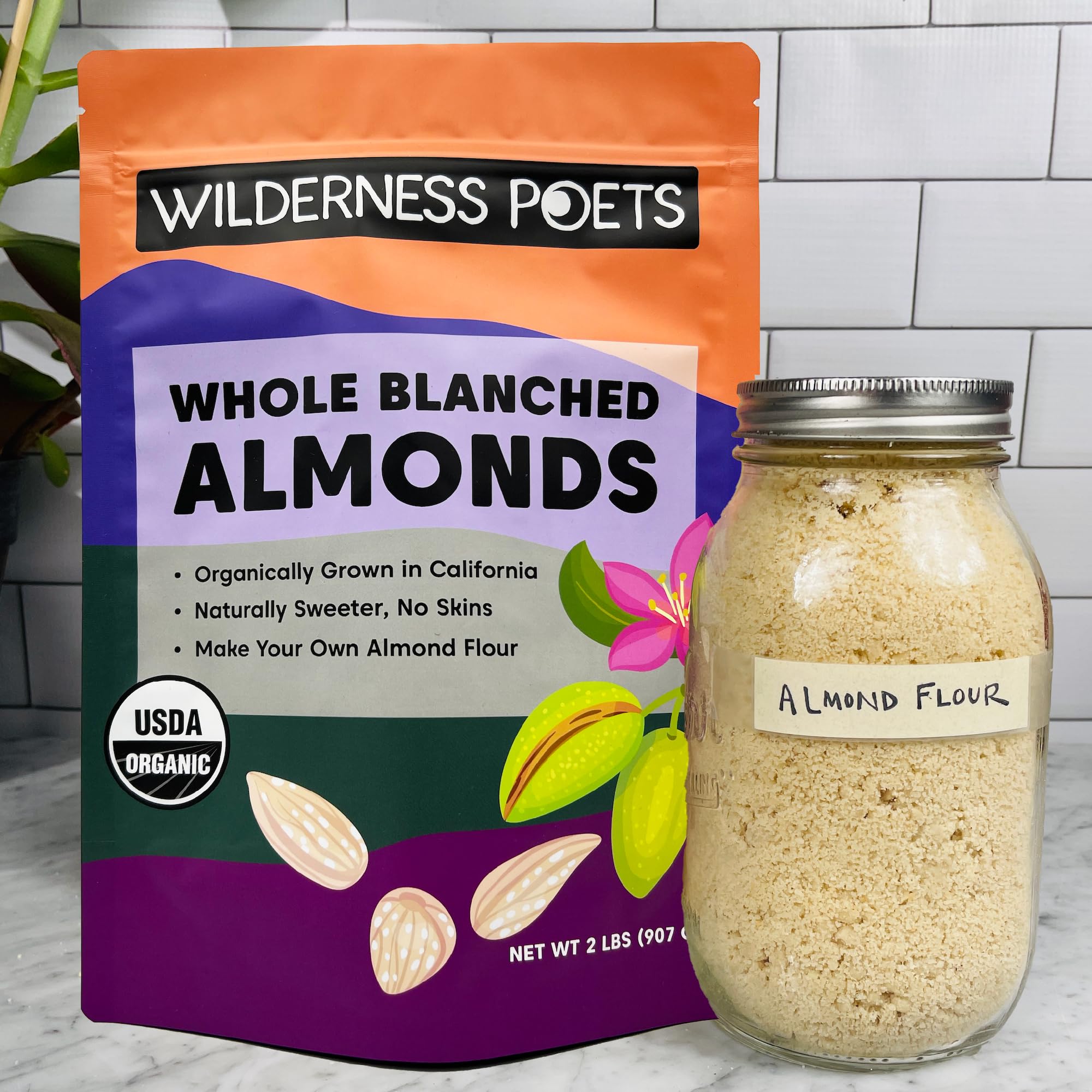 Freshly ground almond flour made from Wilderness Poets blanched almonds.