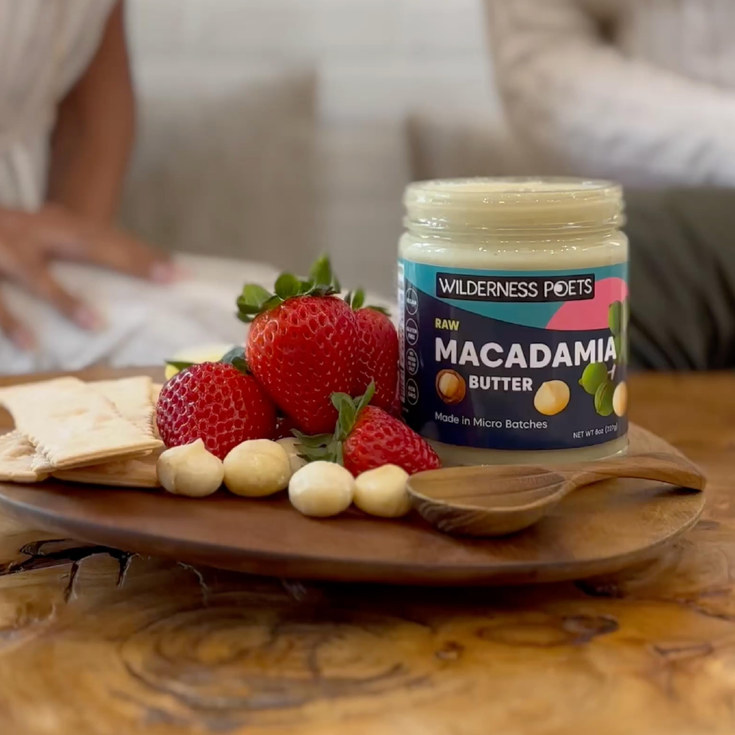 Wilderness Poets macadamia butter Oregon-made label signals small-batch quality
