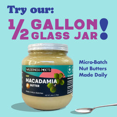 Wilderness Poets macadamia nuts raw ingredients closeup highlights simple, 100% ingredients