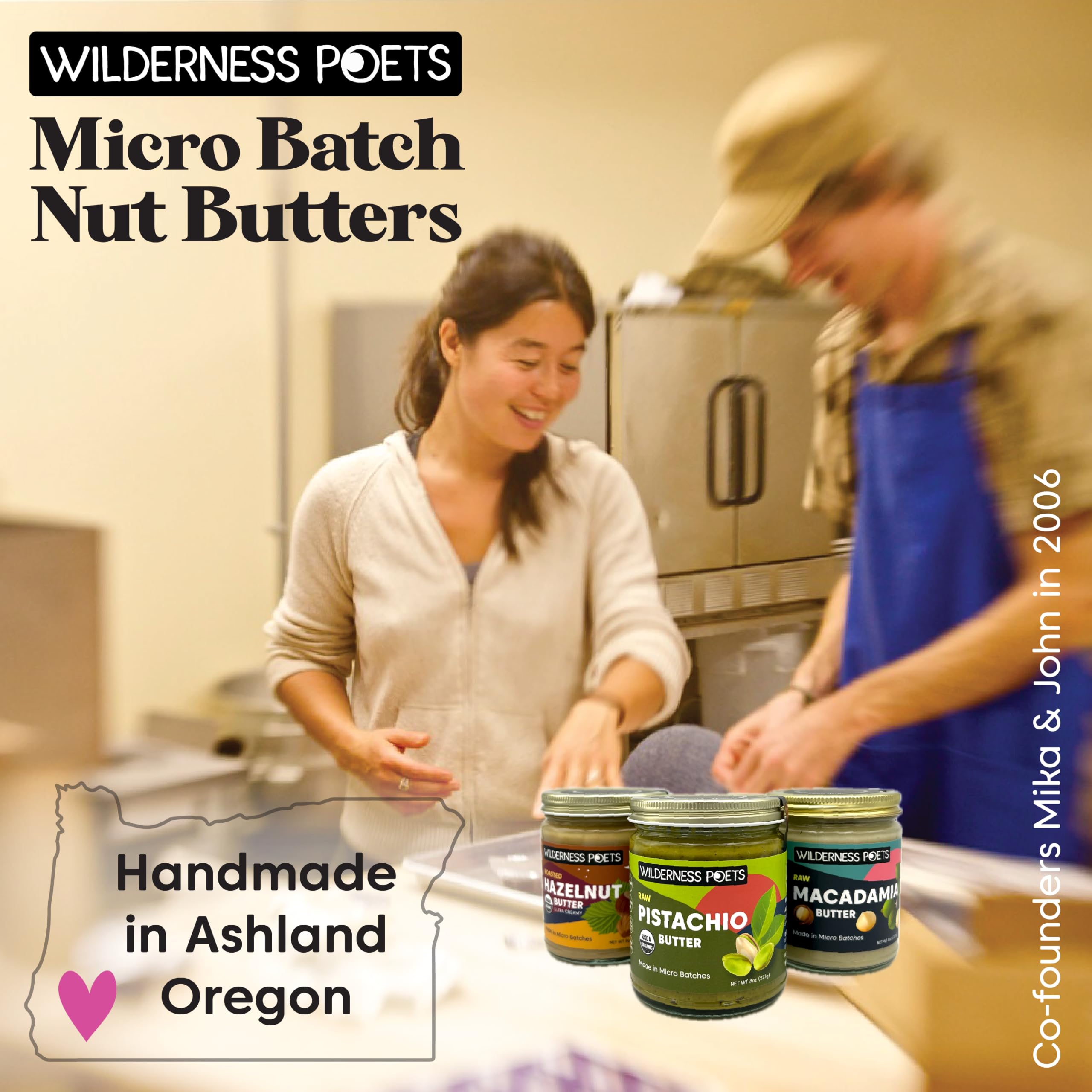 Wilderness Poets Pistachio Butter organic certifications photo reinforces ethical sourcing