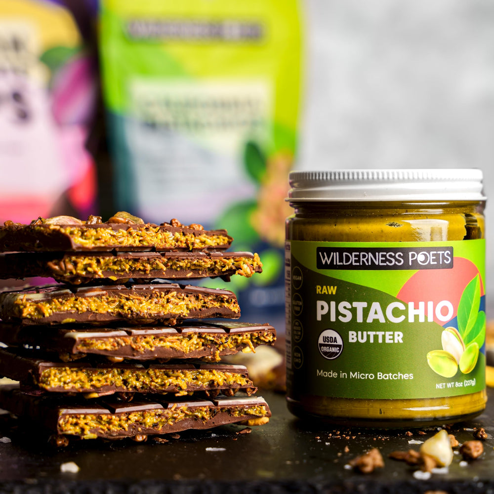 Wilderness Poets Pistachio Butter smooth texture shot suggests easy spreading