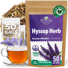 Wildfield Herbs Hyssop tea bags 50-count box for easy daily brewing