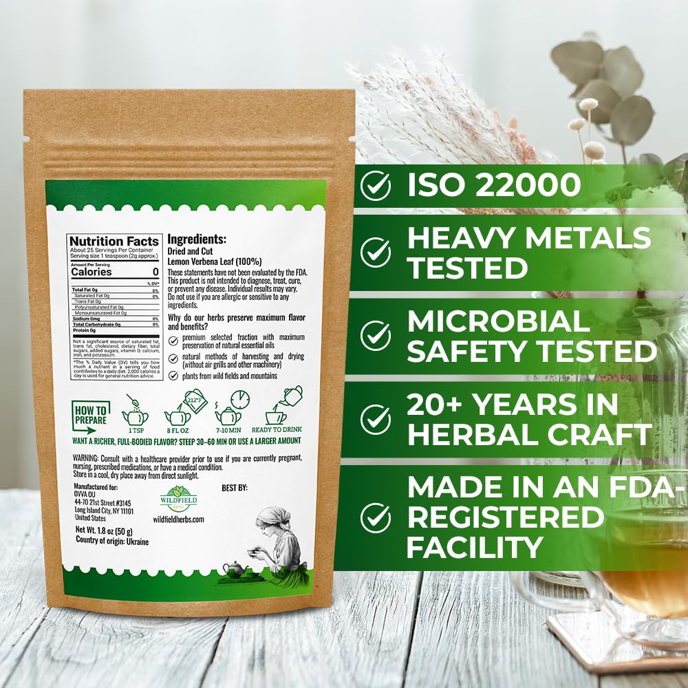 Wildfield Herbs Lemon Verbena loose-leaf collection capturing fresh herbal character