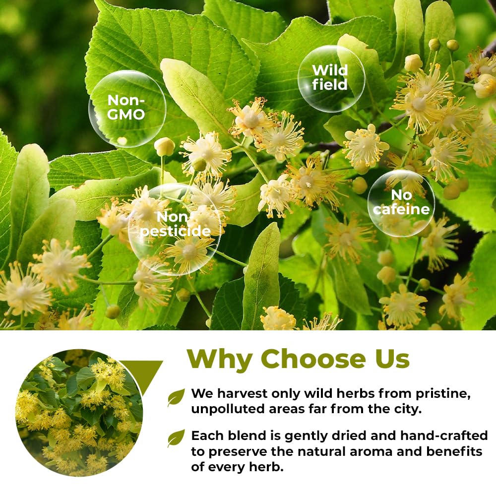 Wildfield Herbs Quality-control label ensures consistent Linden Tea quality.