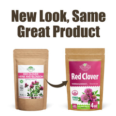 WILDFIELD HERBS red clover tea leaves steeping in cup