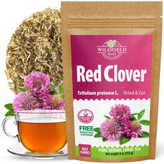 WILDFIELD HERBS red clover tea petals close-up for aromatic brewing