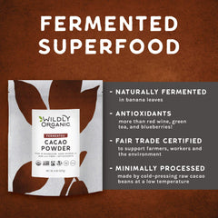 Banana leaf fermentation scene showing Wildly Organic cacao powder