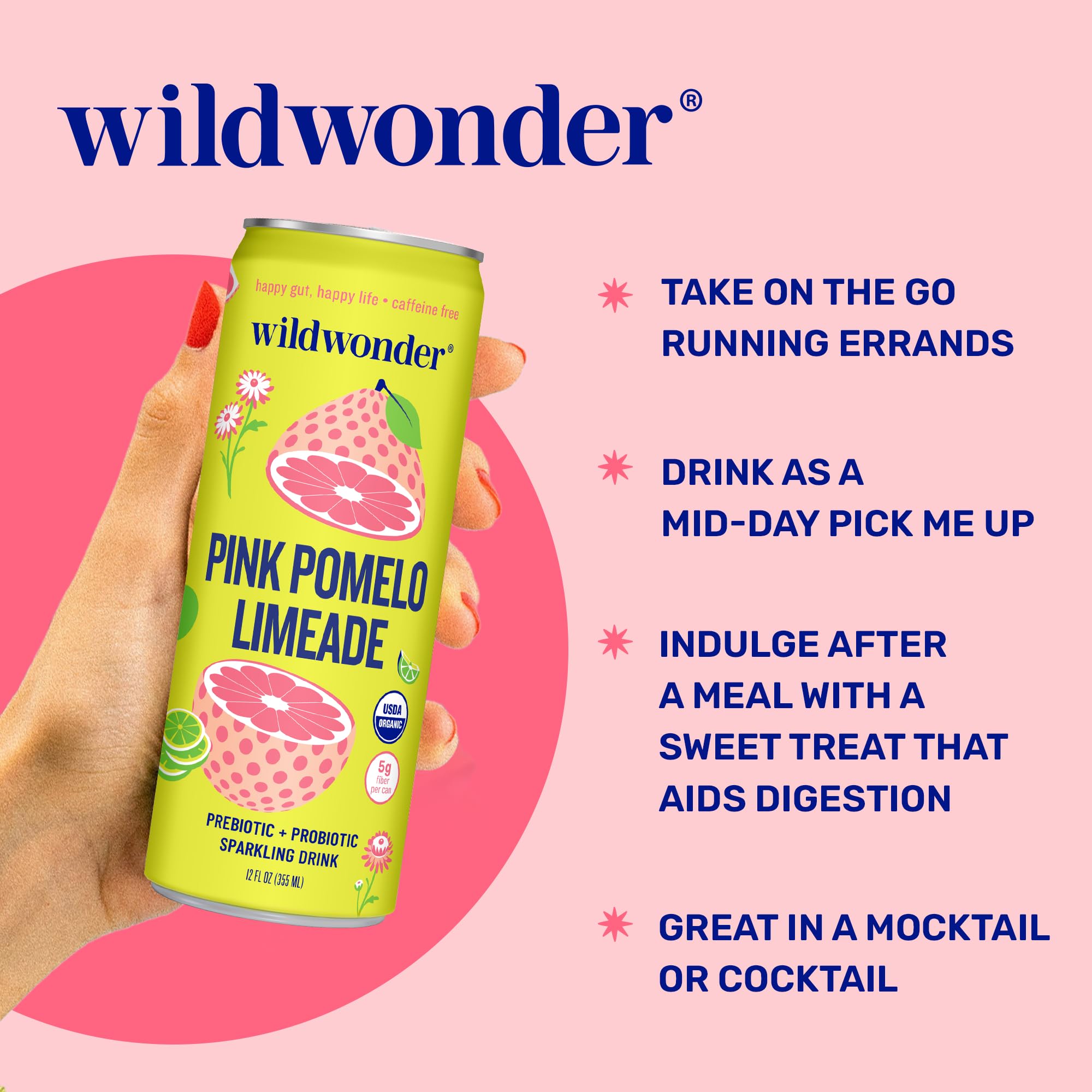 Wildwonder real fruit botanicals with rose petals add aroma and color.
