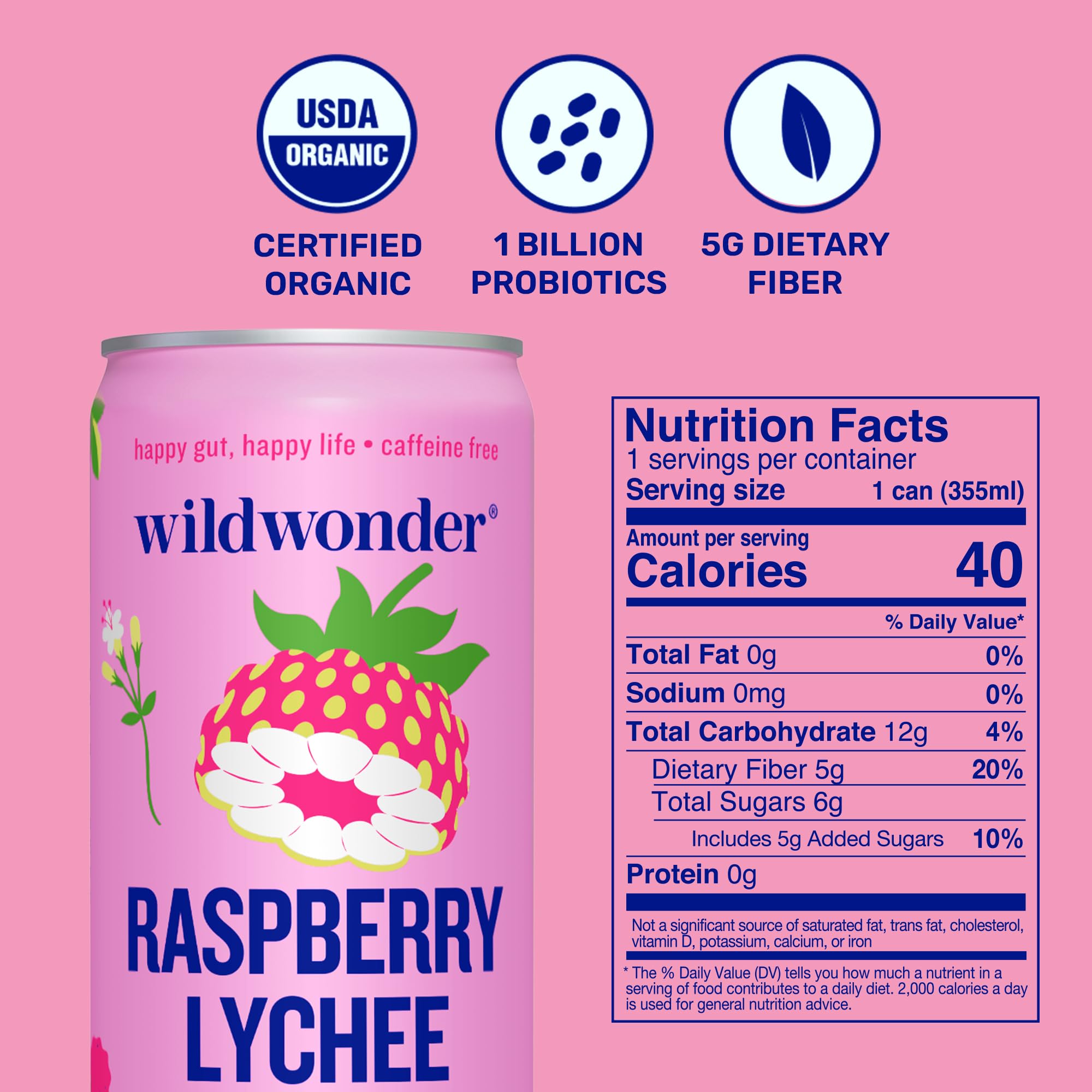 Wildwonder bubbles in a glass, probiotic fizz for daily refreshment.