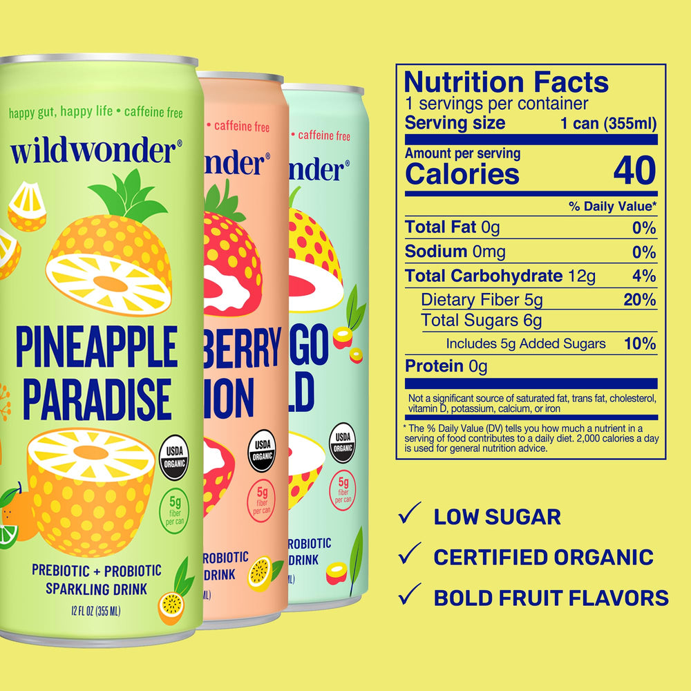 Wildwonder Mango Gold can presents bright flavor and probiotic compatibility
