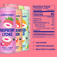 Wildwonder variety pack display featuring three flavors for daily exploration.