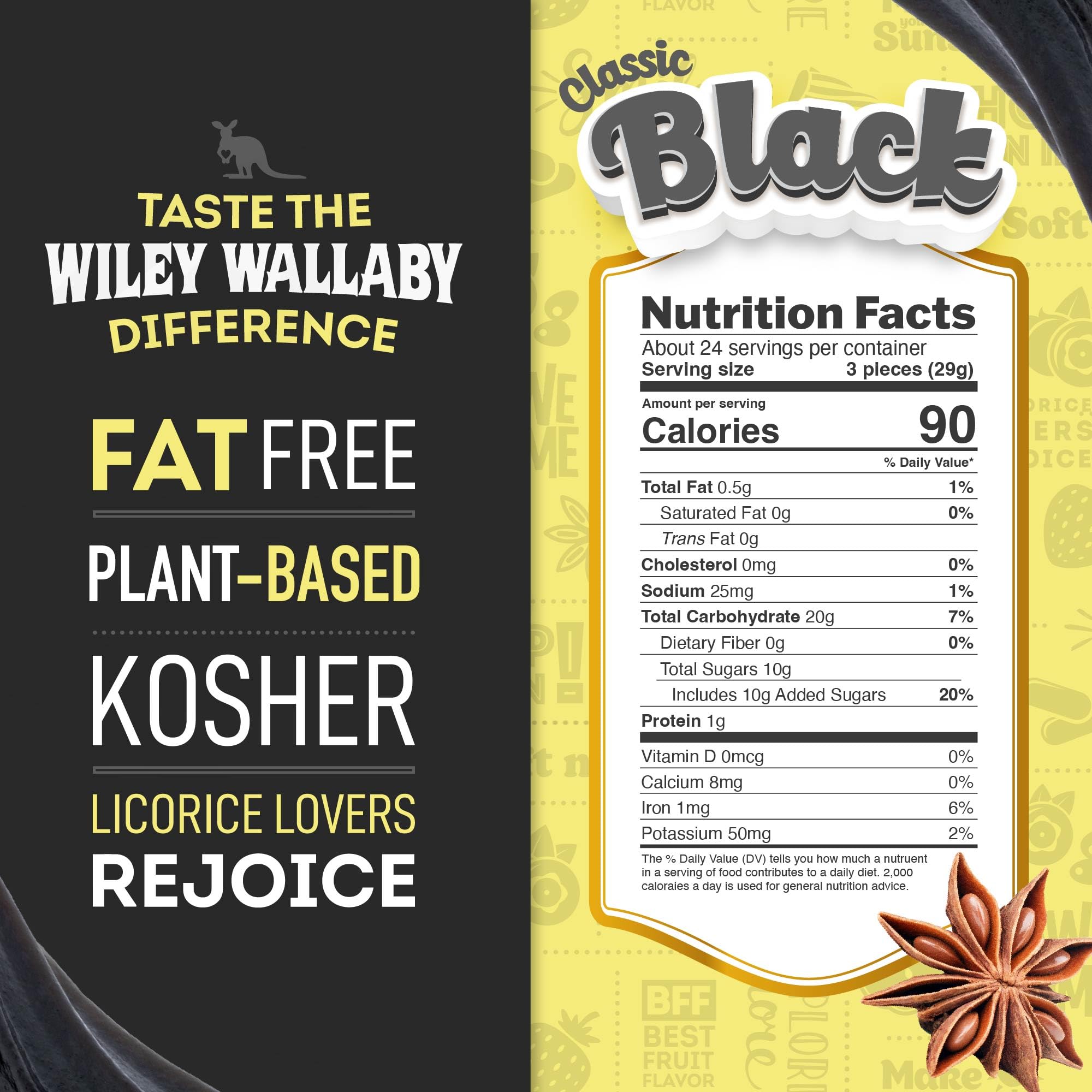 Wiley Wallaby Australian-style licorice, resealable bag keeps treats fresh for any occasion.