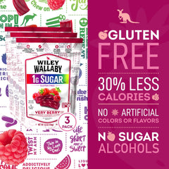 Wiley Wallaby Very Berry flavors pair strawberry sweetness with raspberry tang.