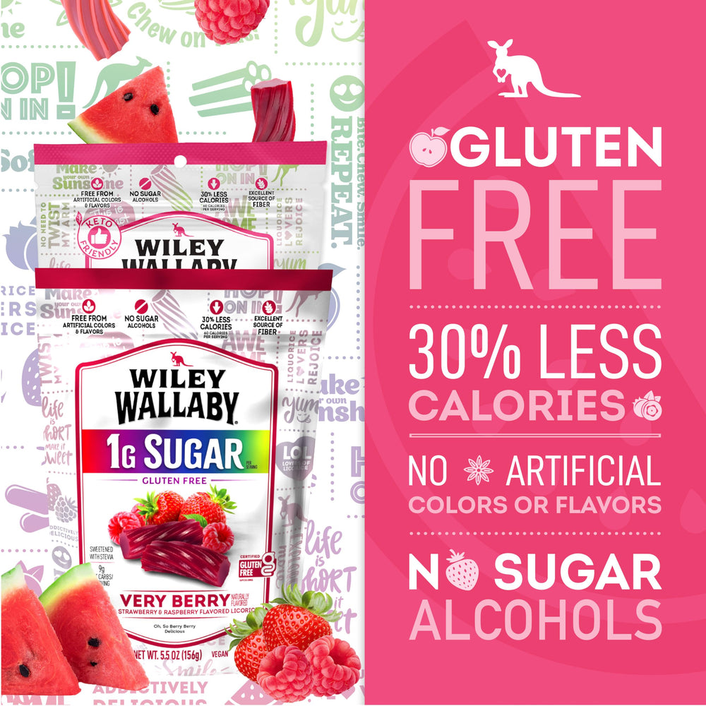 Wiley Wallaby Gluten-free licorice bites—chewy and gluten-free for safe snacking