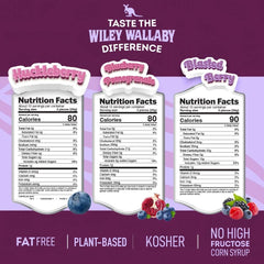 Wiley Wallaby huckleberry licorice chunks with bold berry flavor in every bite.