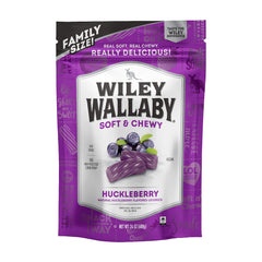 Wiley Wallaby 24oz pack shot featuring soft, shareable huckleberry licorice.