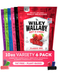 Wiley Wallaby licorice multi-flavor twists offer soft, chewy bites for snack time.
