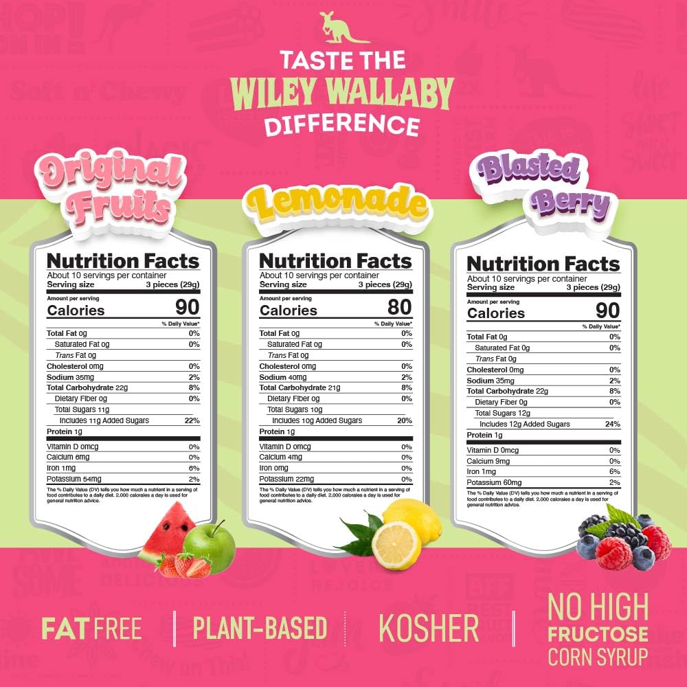 Wiley Wallaby Original Fruits licorice chunks deliver soft, chewy texture and bold flavor.