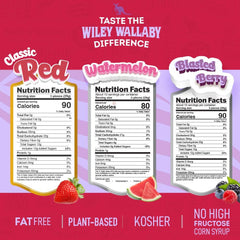 Close-up of soft, chewy Wiley Wallaby licorice texture for satisfying snacking.