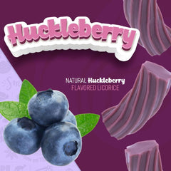Wiley Wallaby licorice twists close-up shows bright huckleberry flavor.