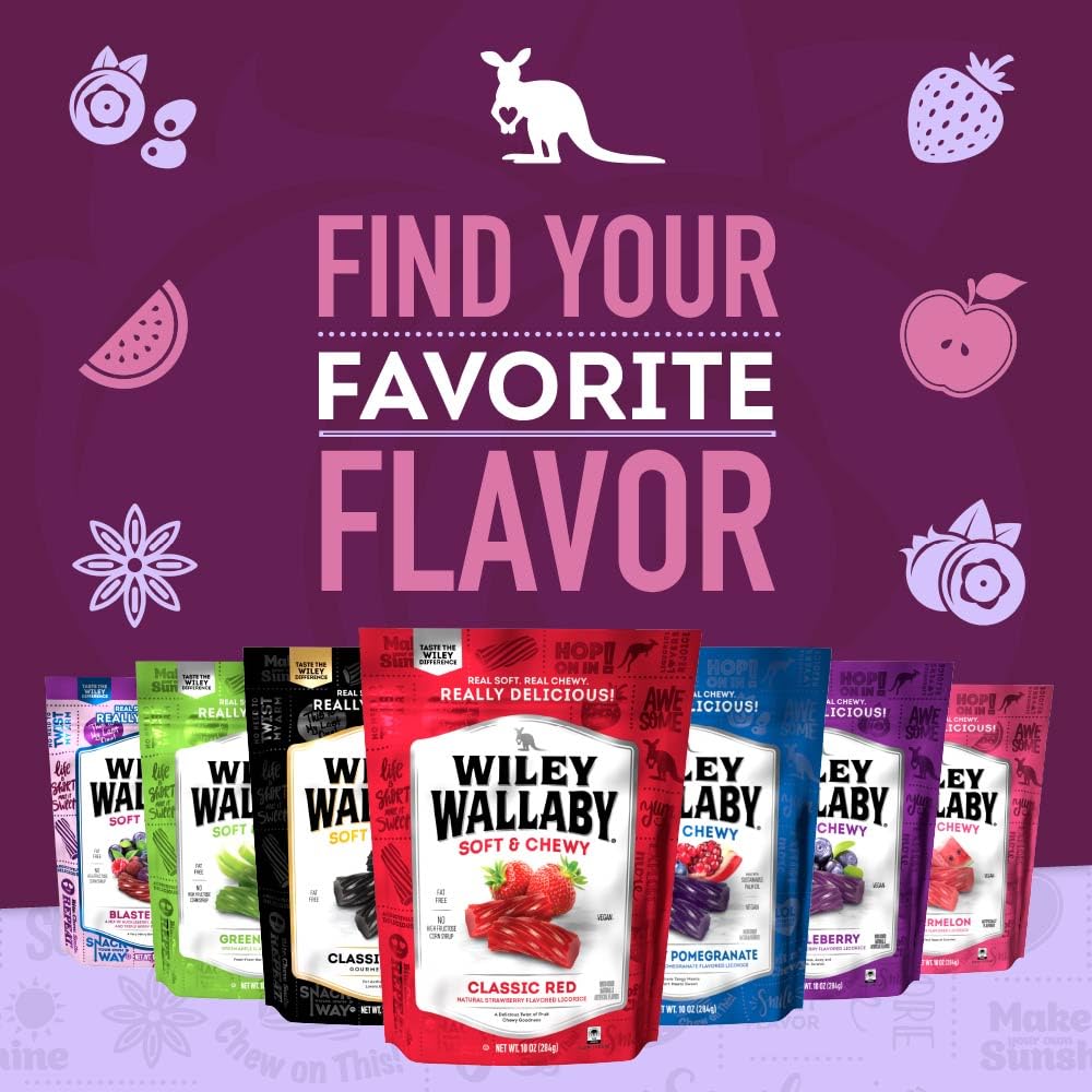Wiley Wallaby licorice variety pack showcases flavors and textures.