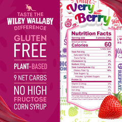 Wiley Wallaby Low Sugar licorice bag—1 gram sugar per serving for lighter snacking