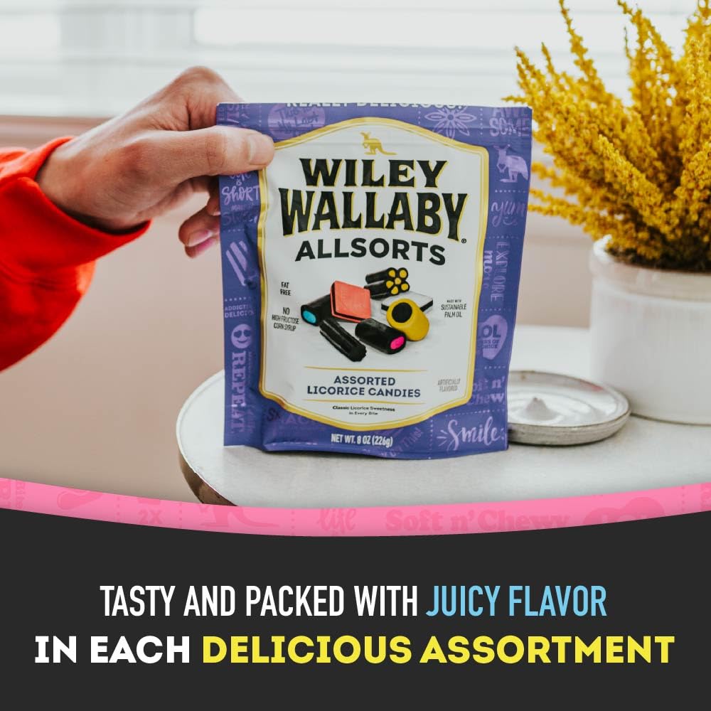 Wiley Wallaby movie night setup shows assorted licorice ready for sharing.