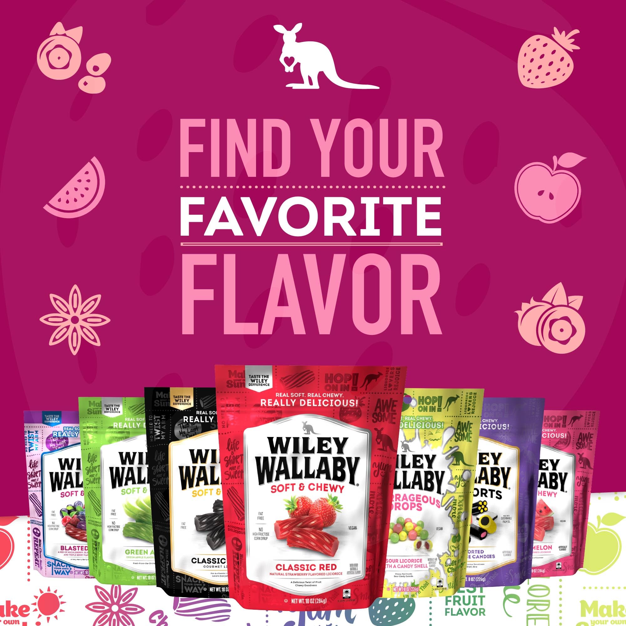 Wiley Wallaby gluten-free dye-free licorice supports casual snacking.