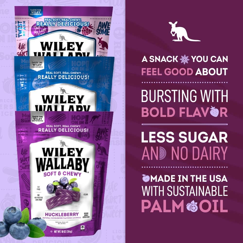 Wiley Wallaby resealable bag keeps flavors fresh for sharing or snacking.