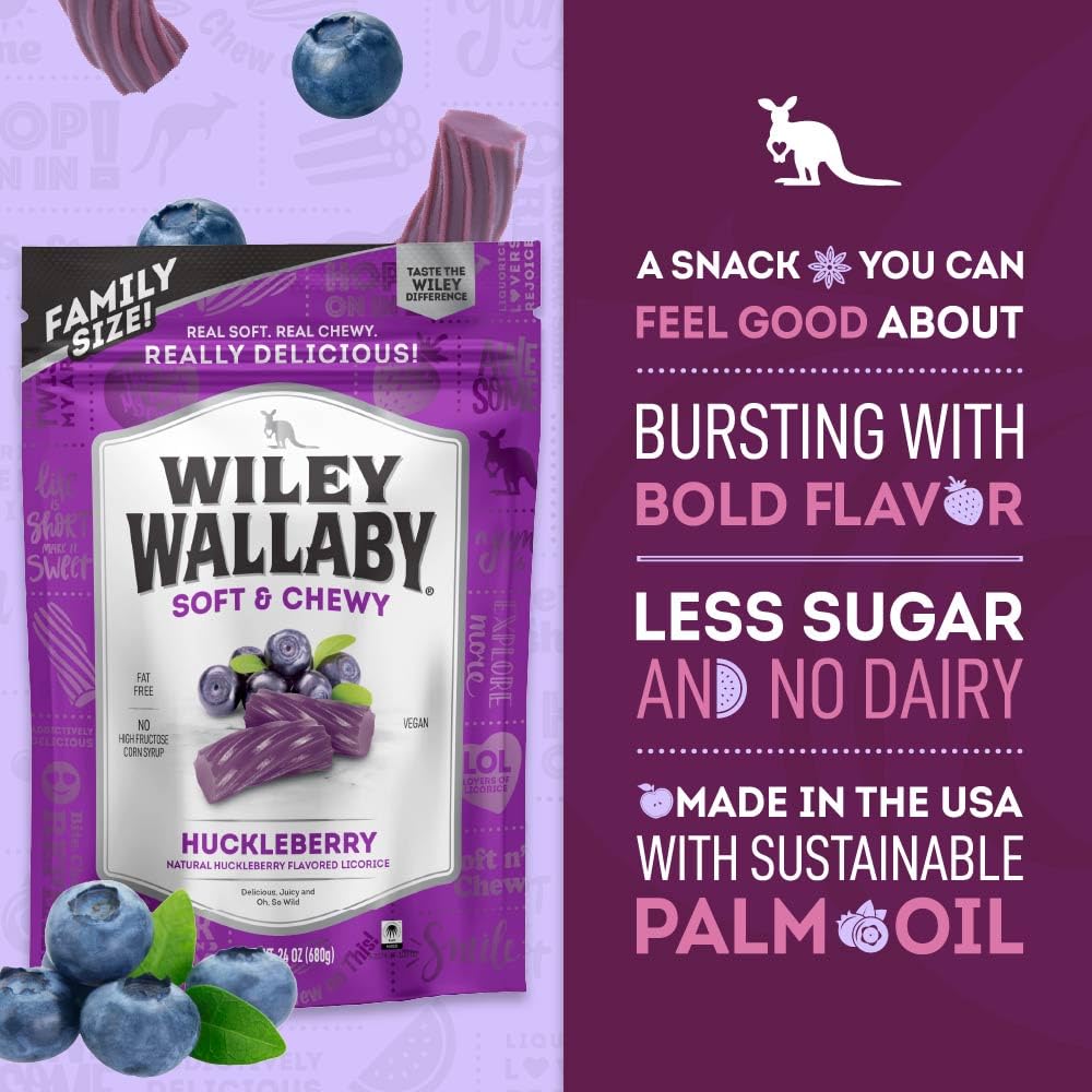 Wiley Wallaby resealable bag keeps freshness for on-the-go snacking.