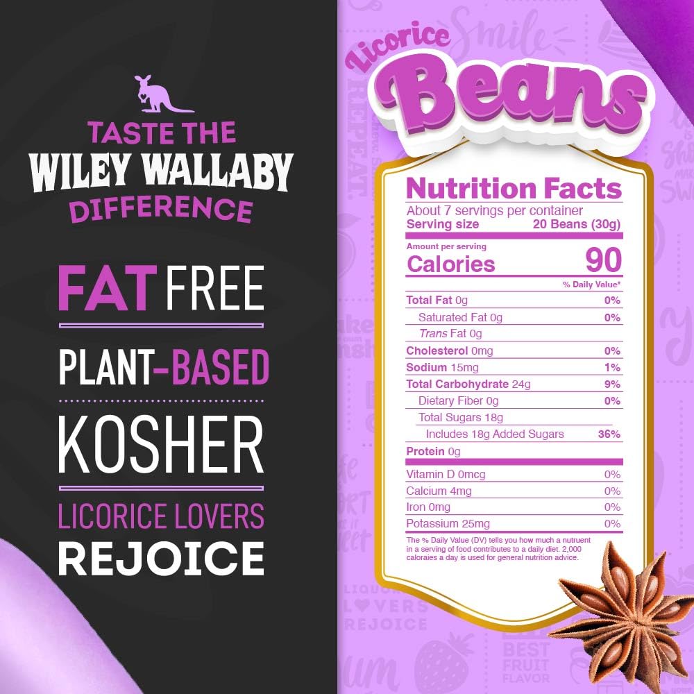 Wiley Wallaby soft, chewy Australian-style licorice provides a satisfying texture