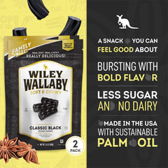 Wiley Wallaby two-pack bag—resealable packaging keeps freshness on the go