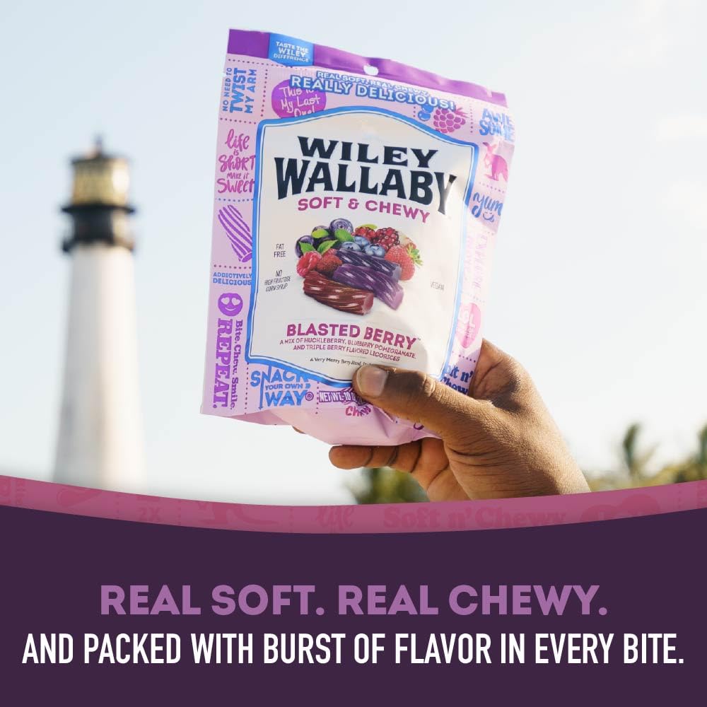 Wiley Wallaby variety-candy offers assorted flavors and licorice beans for playful tasting.