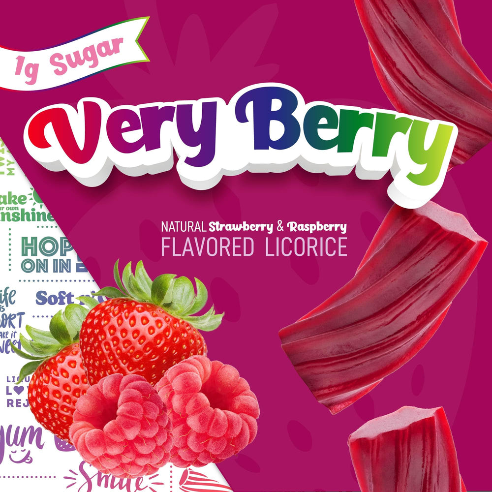 Wiley Wallaby Very Berry licorice twists resealable bag, easy on-the-go treat