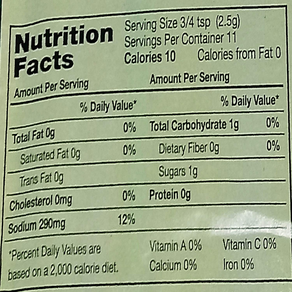 Wiley's seasoning label close-up shows savory, ham-inspired notes for beans.