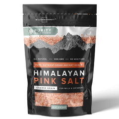 Willow and Everett Himalayan pink salt crystals close-up for premium seasoning.
