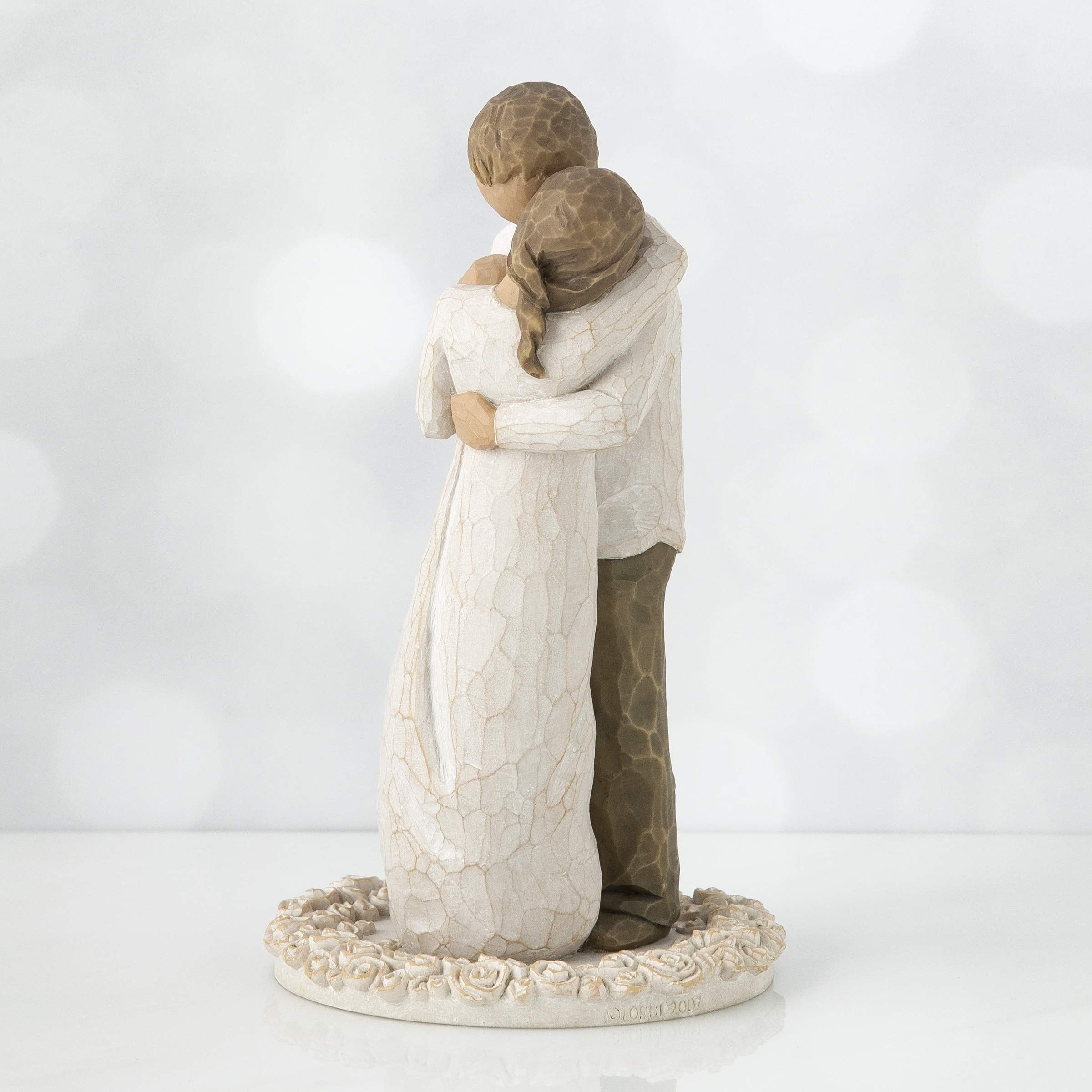 Willow Tree Promise Cake Topper woman in cream dress detail.
