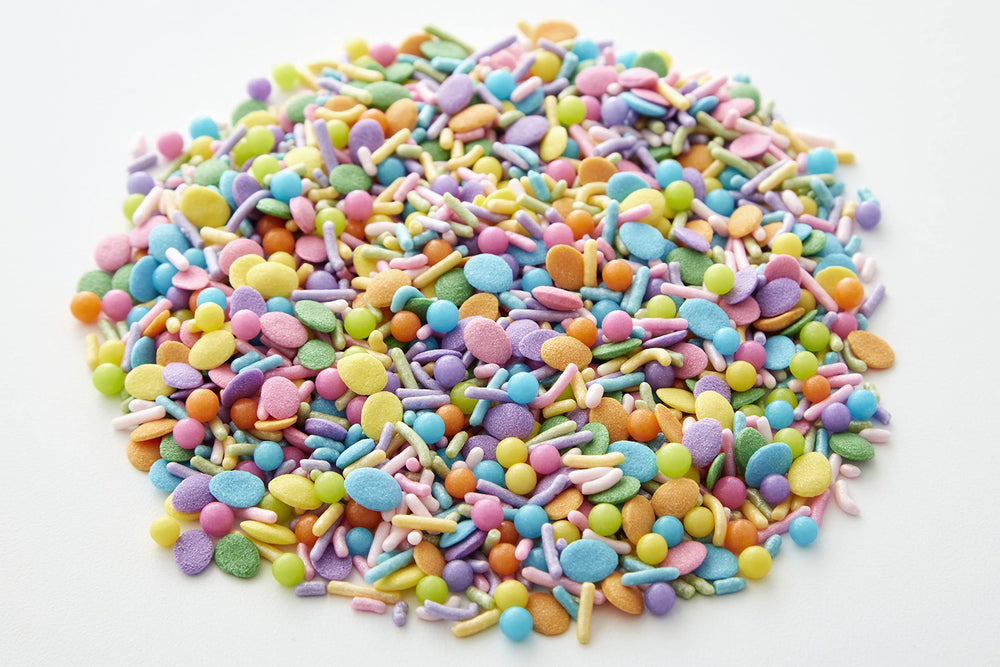 Wilton Bright Pastel Easter Egg Sprinkles add charm to Easter baskets.